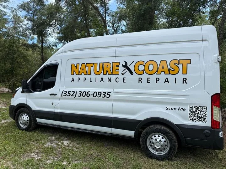 White van with "NATURE COAST APPLIANCE REPAIR" and phone number (352) 306-0935 on the side.